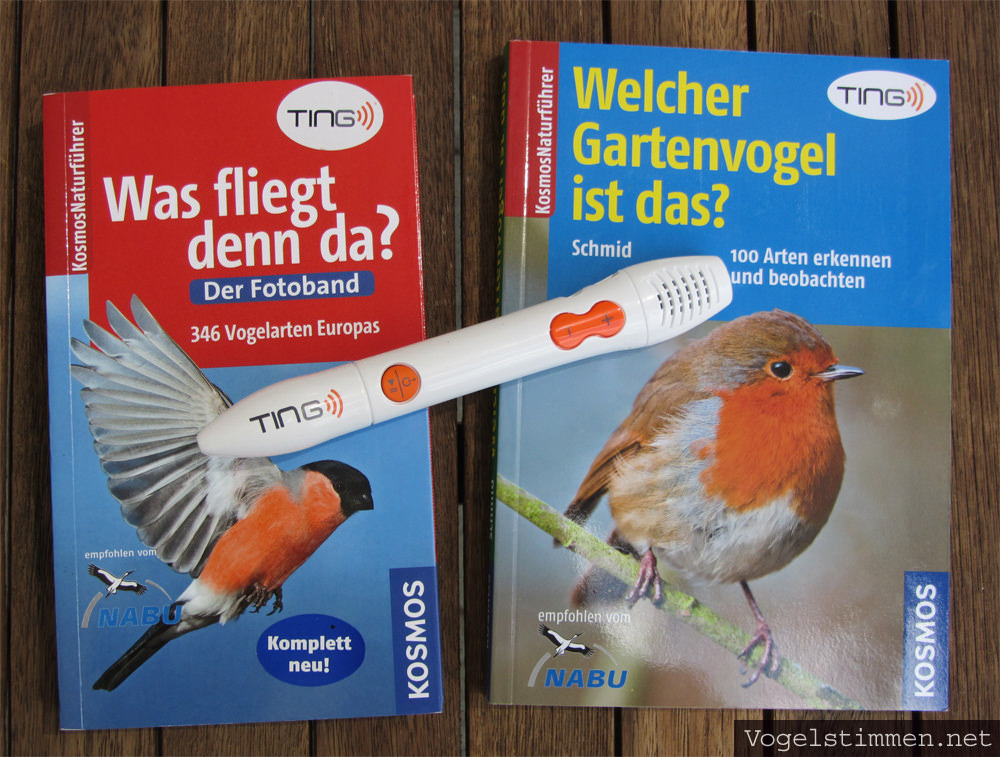 TING-Hörstift und Bücher zur Vogelbestimmung